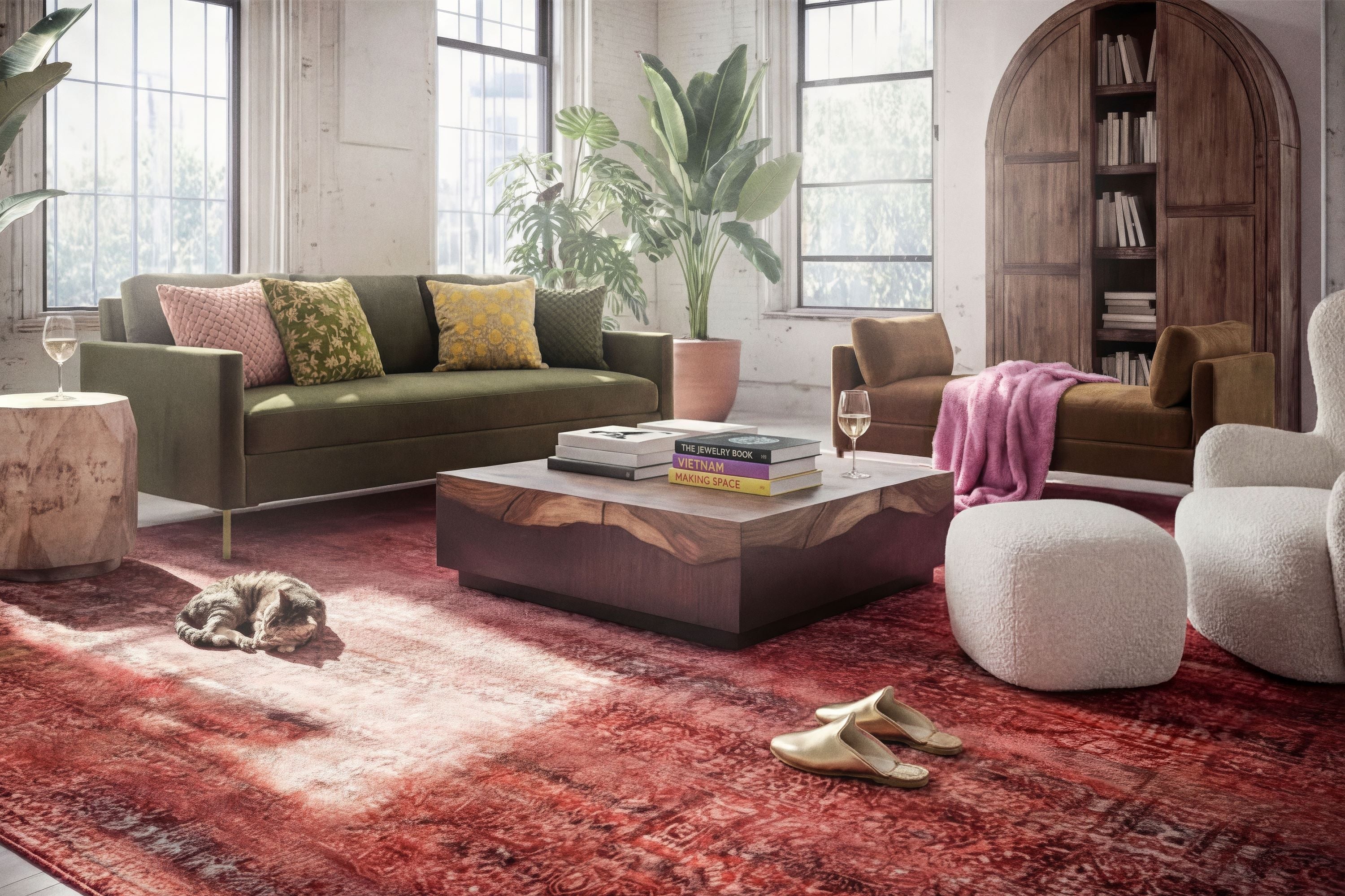 saba italian velvet beige armchair