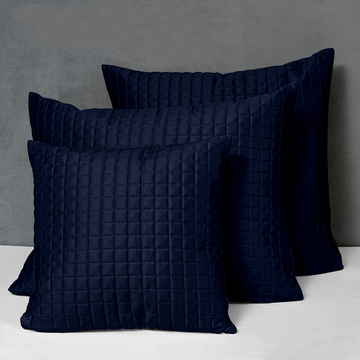 Masaccio Quilted Sham Euro / Midnight Blue