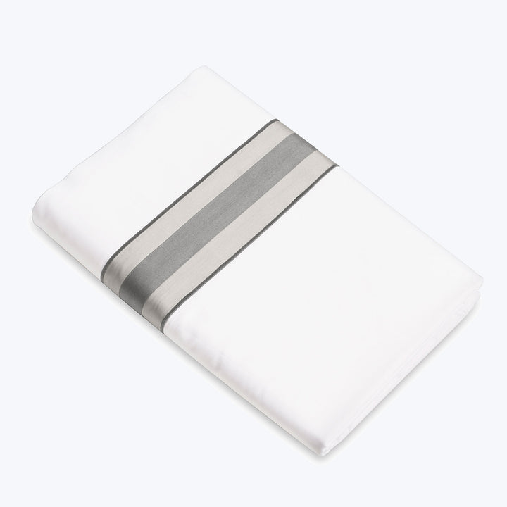 Dimora Sheets & Pillowcases, White/Silver Moon Flat Sheet / King