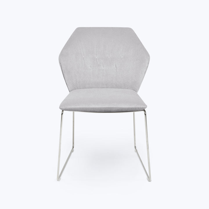 New York Sedia Dining Chair Sweet Velvet Silver