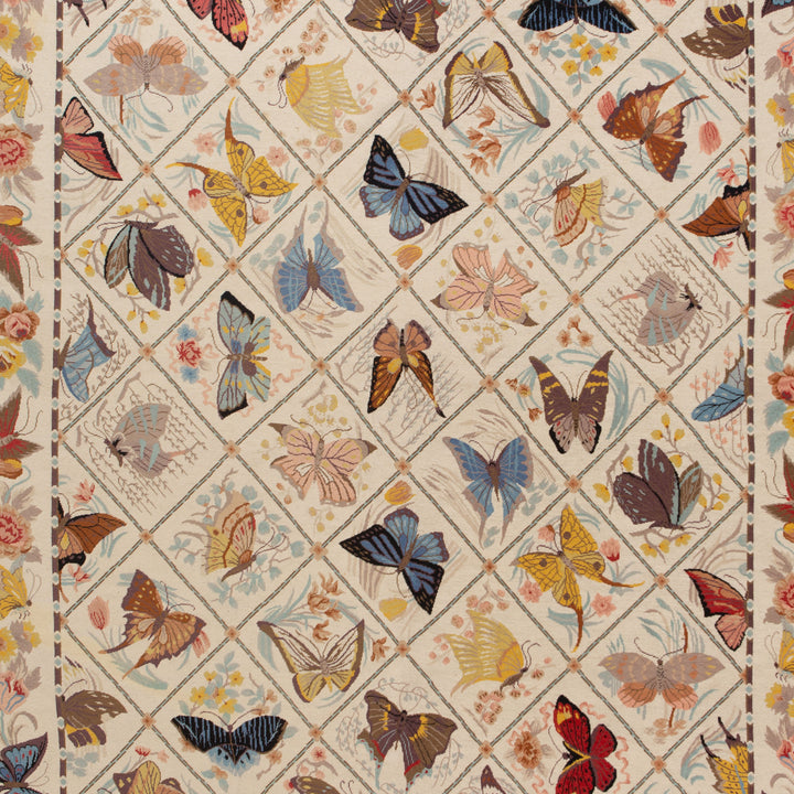 Flatweave Butterly Motif Rug - 7'9" x 9'9"