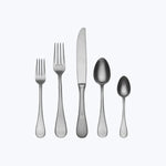 Classic Vintage Flatware, Pewter Finish Stainless Steel / 5 Piece