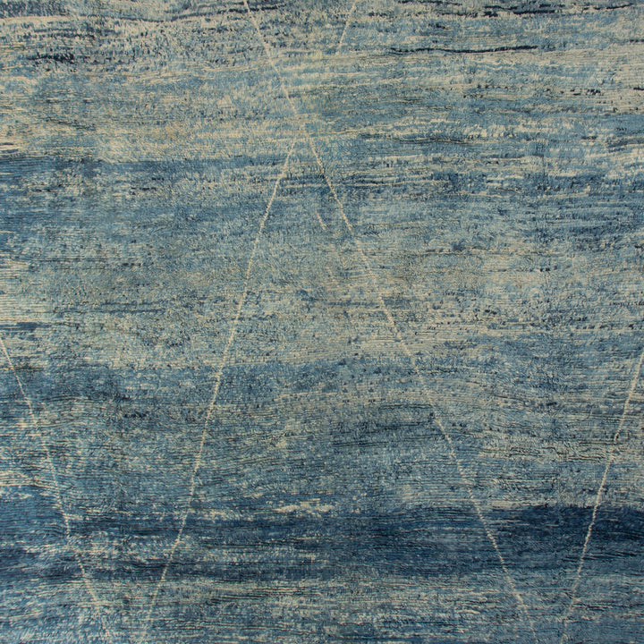 Blue Moroccan Wool Rug - 16' x 30'1"