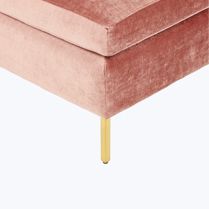Boutique Ottoman Brussells, Textured Velvet / Rosewood