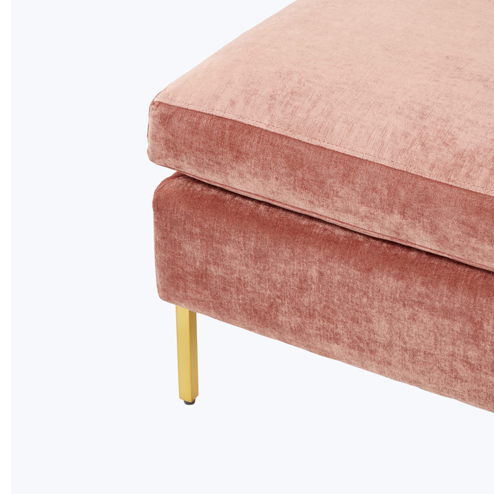 Boutique Ottoman Brussells, Textured Velvet / Rosewood