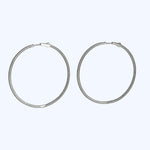 18K White Gold Diamond Hoop Earrings