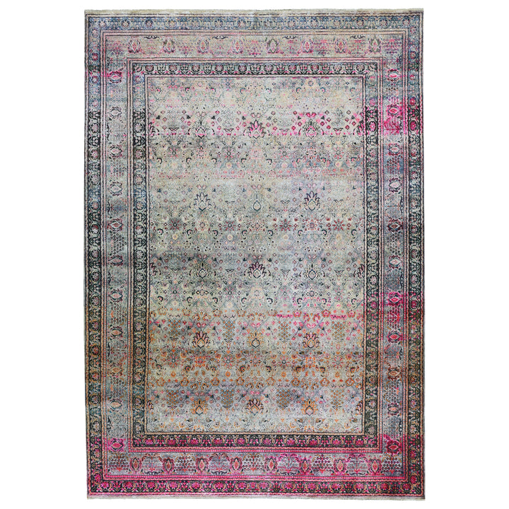 Pink Alchemy Traditional Silk Wool Blend Rug - 8'9" x 13'
