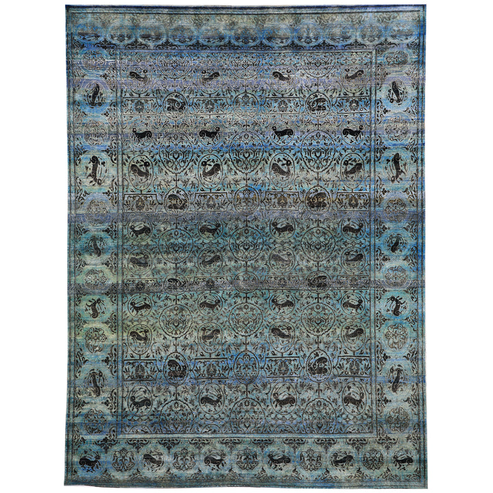 Blue Alchemy Traditional Silk Rug - 7'9" x 10'7"