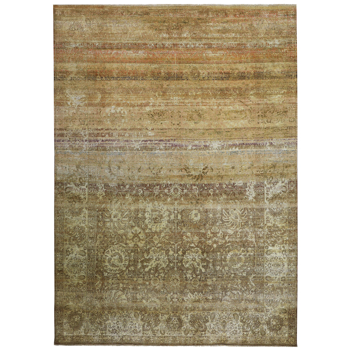 Brown Alchemy Traditional Silk Wool Blend Rug - 7'9" x 11'4"
