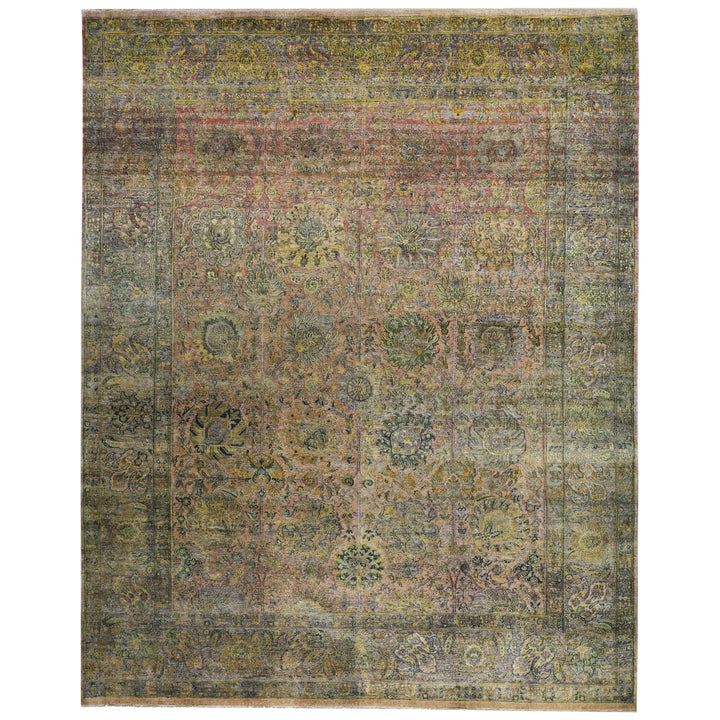 Multicolored Alchemy Traditional Silk Rug - 9'1" x 12'7"