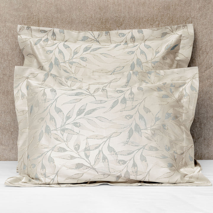 Argentario Duvet & Shams, Beige/Wilton Blue Pillow Sham / Standard
