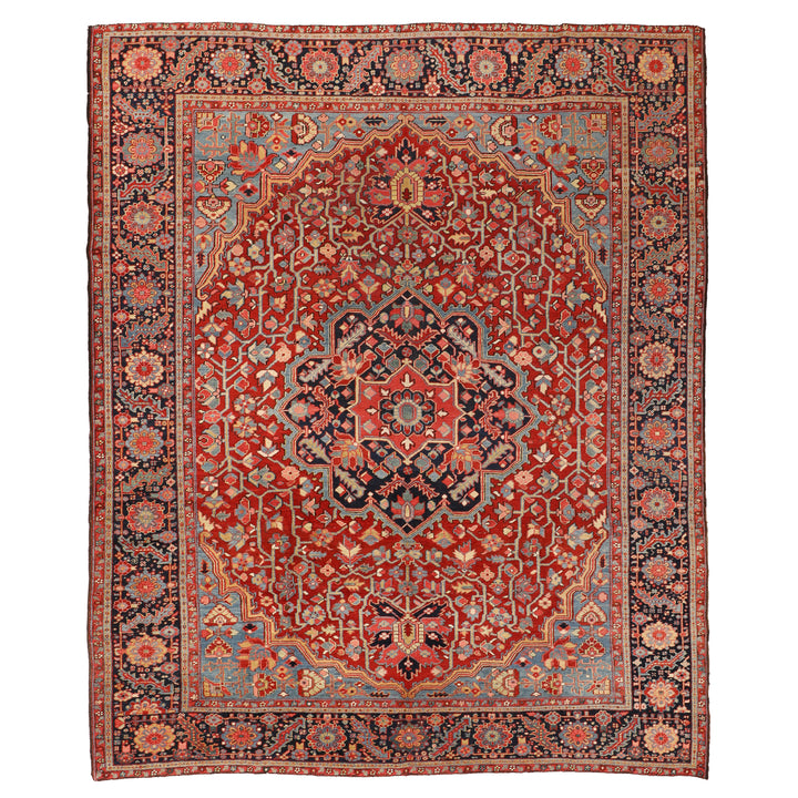 Traditional Persian carpet with intricate designs, rich colors, hand-knotted quality.