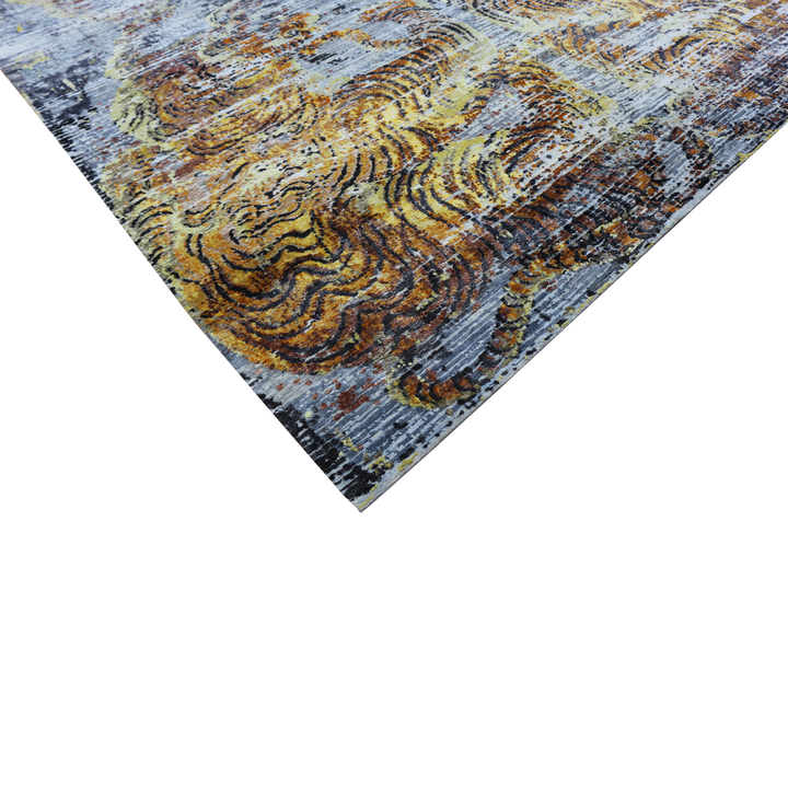 Nu Vibrant Silk Rug - Midnight Sunburst 10' x 14'2"