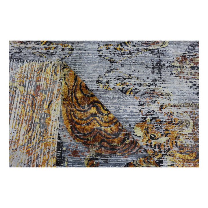 Nu Vibrant Silk Rug - Midnight Sunburst 10' x 14'2"