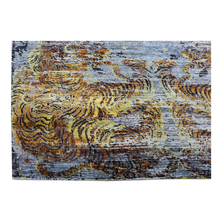 Nu Vibrant Silk Rug - Midnight Sunburst 10' x 14'2"