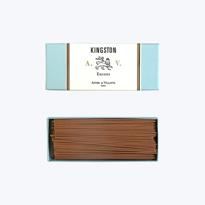 Vintage-style Kingston incense stick box with Astier de Villatte Paris