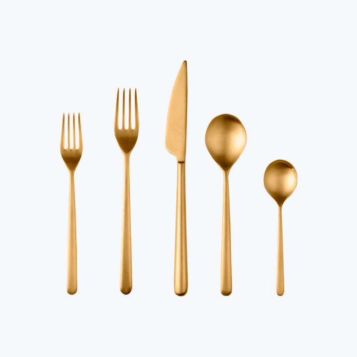 Linea Flatware, Ice Finish Oro / 20 Piece