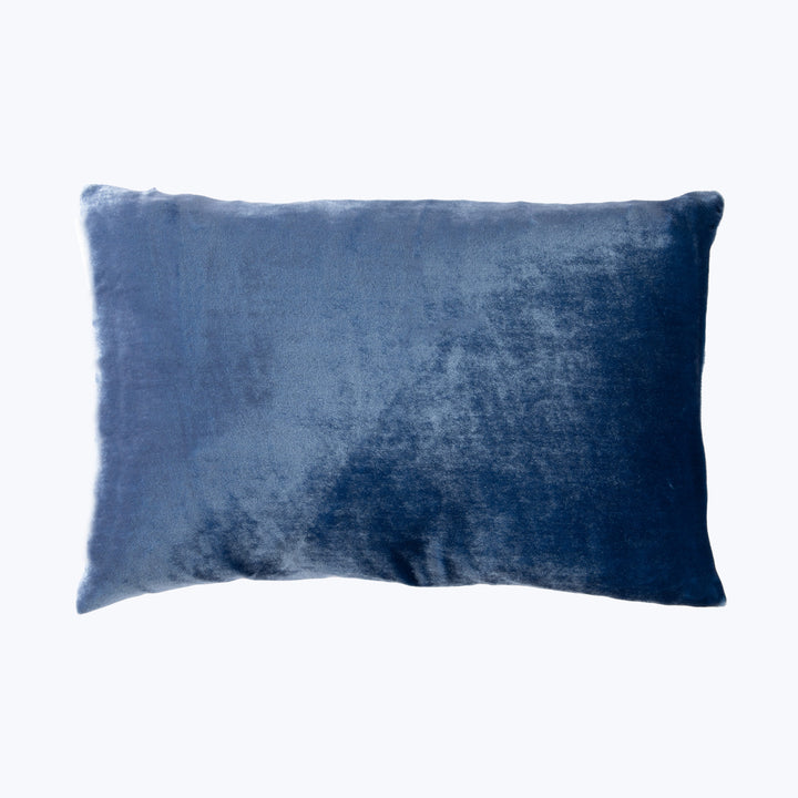 Silk Velvet Lumbar Pillow Cobalt