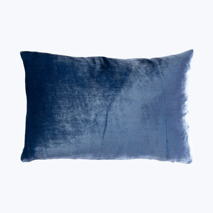Silk Velvet Lumbar Pillow Cobalt