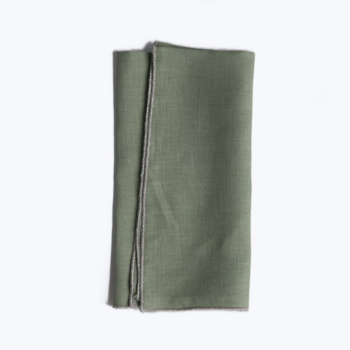 Metallic Linen Napkin Sage/Silver