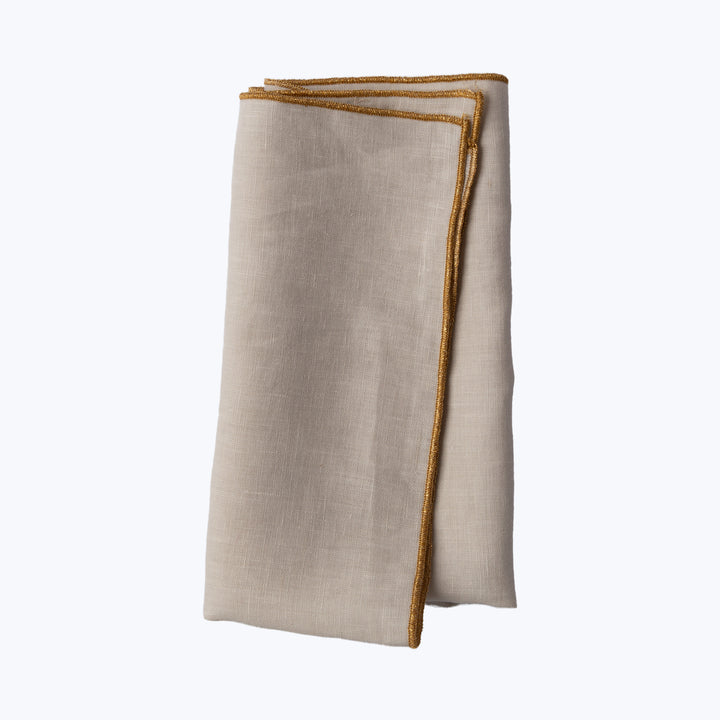 Metallic Linen Napkin Salt/Gold