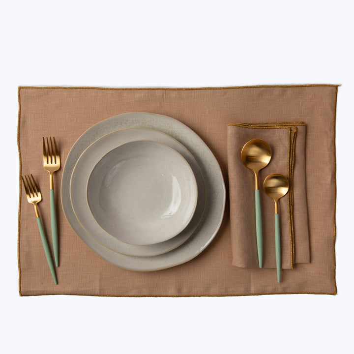 Metallic Linen Placemat Rose/Gold