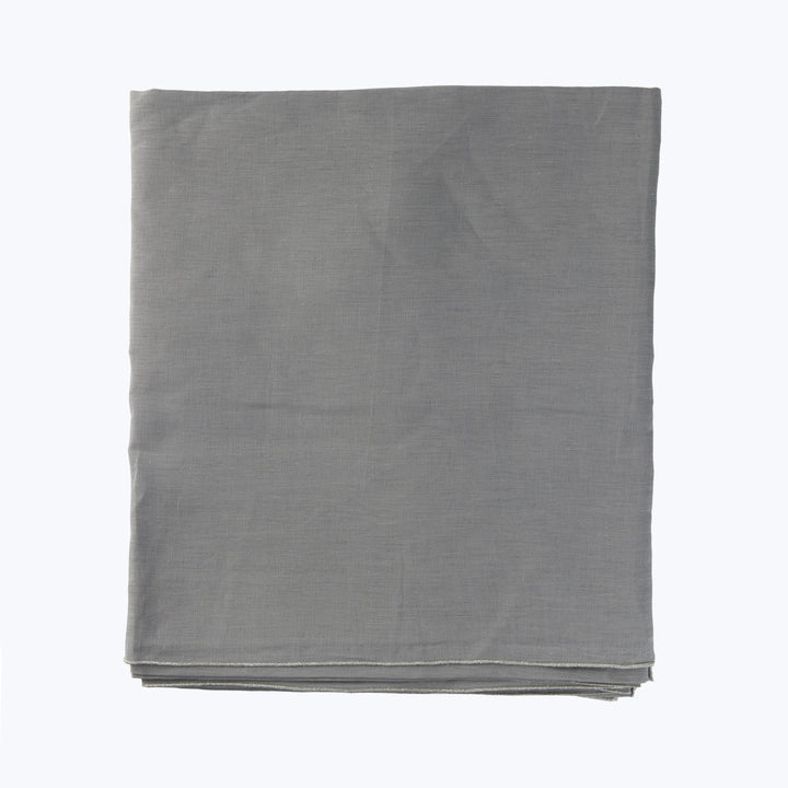 Metallic Linen Tablecloth Ghiaia/Silver / 86" x 138"