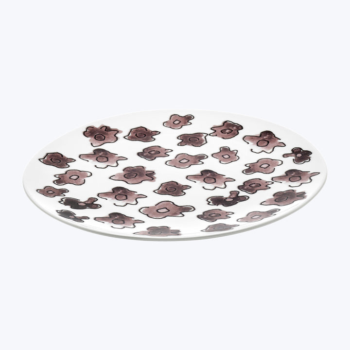 Midnight Flowers Dessert Plate Dark Viola