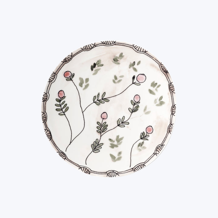 Midnight Flowers Dinner Plate Mirtillo Nude