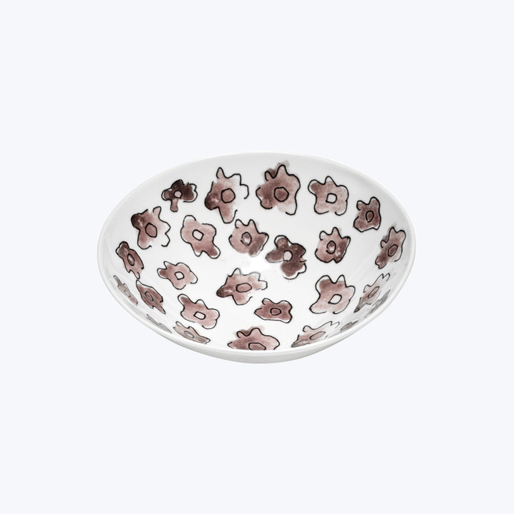 Midnight Flowers Fruit Bowl Dark Viola