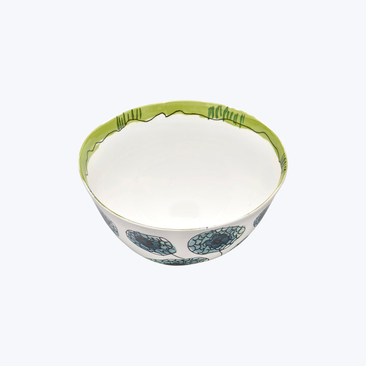 Midnight Flowers Large Serving Bowl Anemone Vaniglia