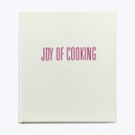 Minimalist cover of 'JOY OF COOKING' book in purple