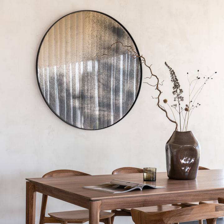 Aged Round Wall Mirror Bronze / 47.5''