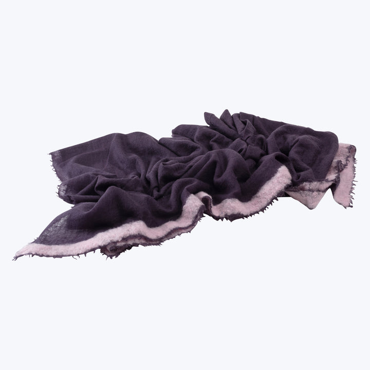 Gran Souffle Oversized Semi Felted Cashmere Border Throw