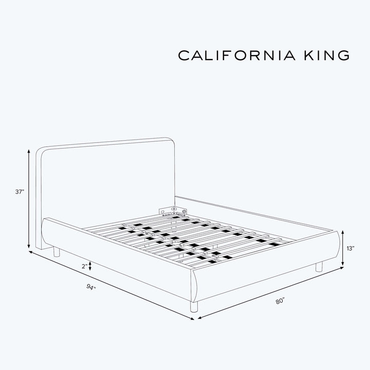 Emme Platform Bed Pearl Velvet / Cal King
