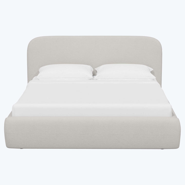 Emme Platform Bed Light Grey Velvet / Queen