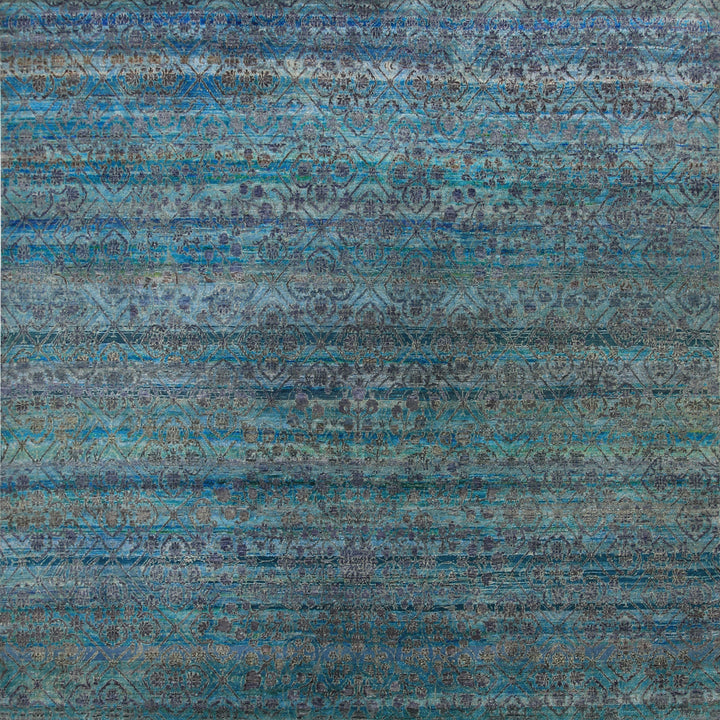 BLUE ALCHEMY TRANSITIONAL SILK RUG - 8' x 9'