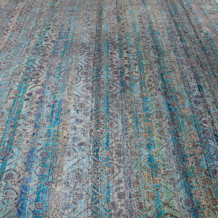 BLUE ALCHEMY TRANSITIONAL SILK RUG - 8' x 9'