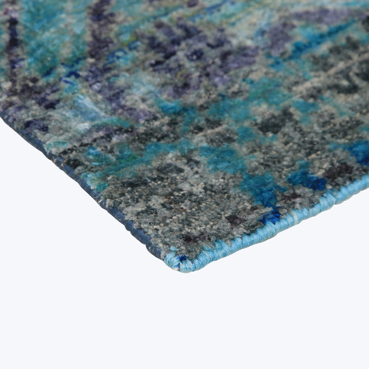 BLUE ALCHEMY TRANSITIONAL SILK RUG - 8' x 9'