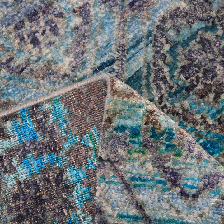 BLUE ALCHEMY TRANSITIONAL SILK RUG - 8' x 9'