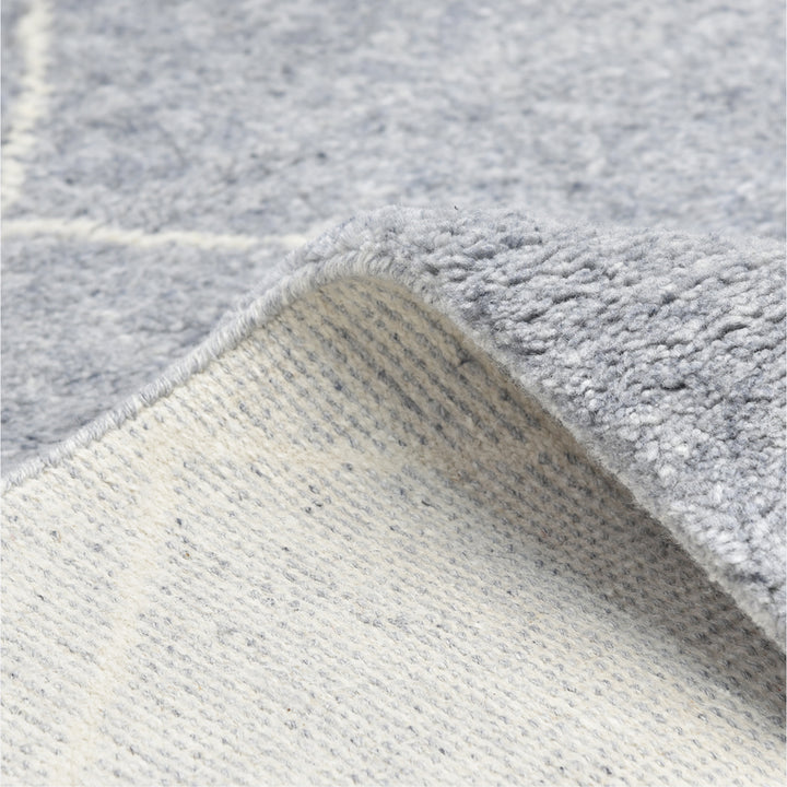 GREY MOROCCAN WOOL COTTON BLEND RUG 5'  x 8'