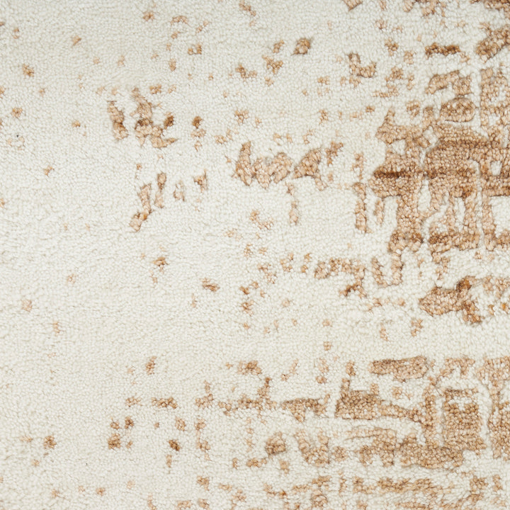 Ivory Gold Contemporary Wool Blend Rug 10' x 14'