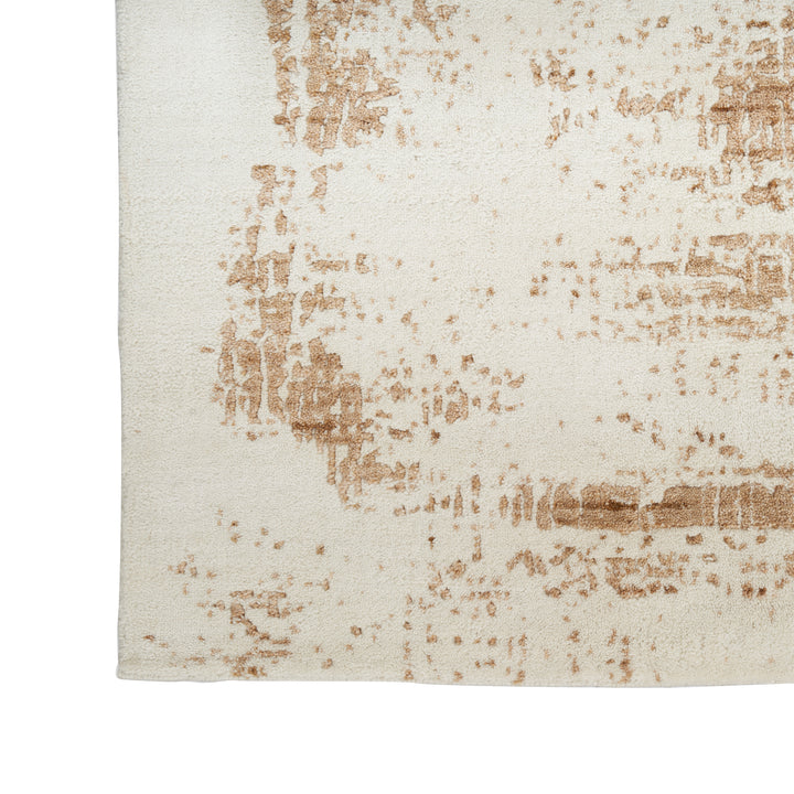 Ivory Gold Contemporary Wool Blend Rug 10' x 14'