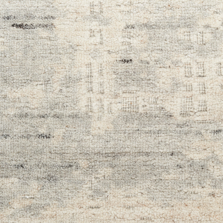 Ivory Grey Contemporary Wool Blend Rug 10' x 14'
