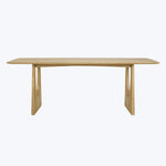 Oak Geometric Rectangular Dining Table Natural / 87"