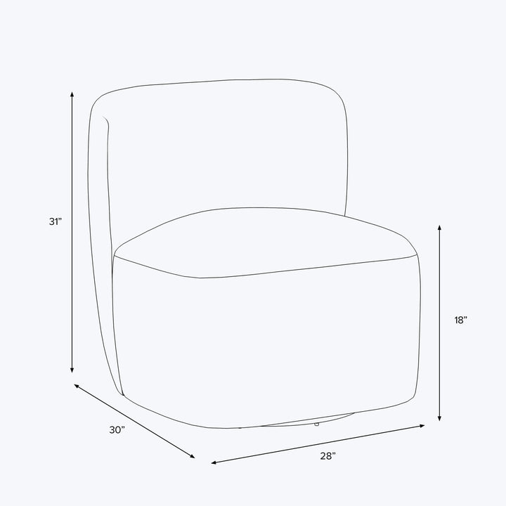 Nia Swivel Chair Woolen Pecan