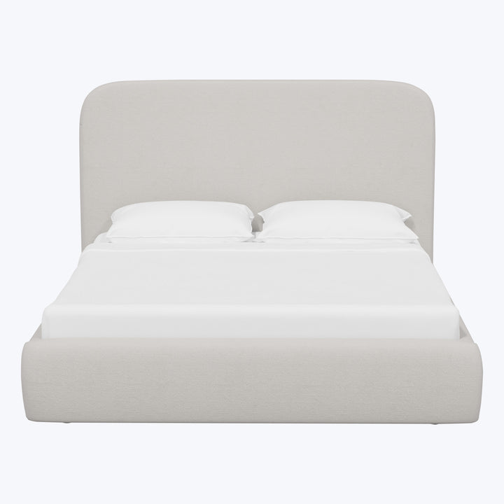 Emme Tall Platform Bed Velvet Light Gray / Twin