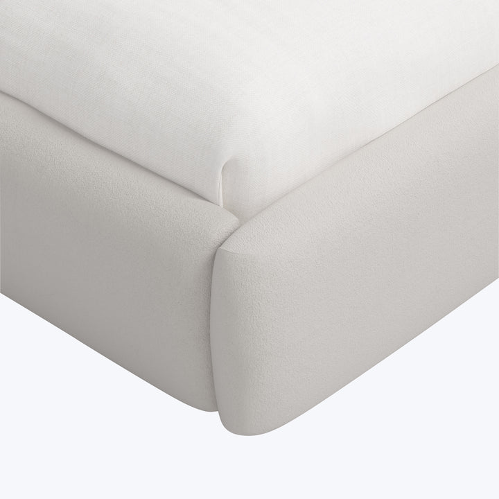 Emme Tall Platform Bed Velvet Light Gray / Twin