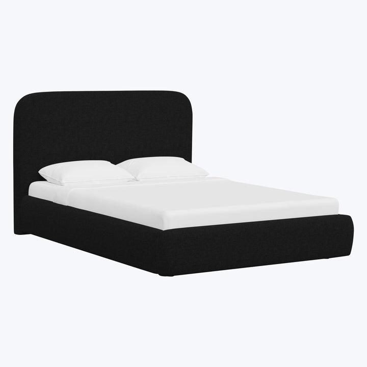 Emme Tall Platform Bed Zuma Linen Black / Twin