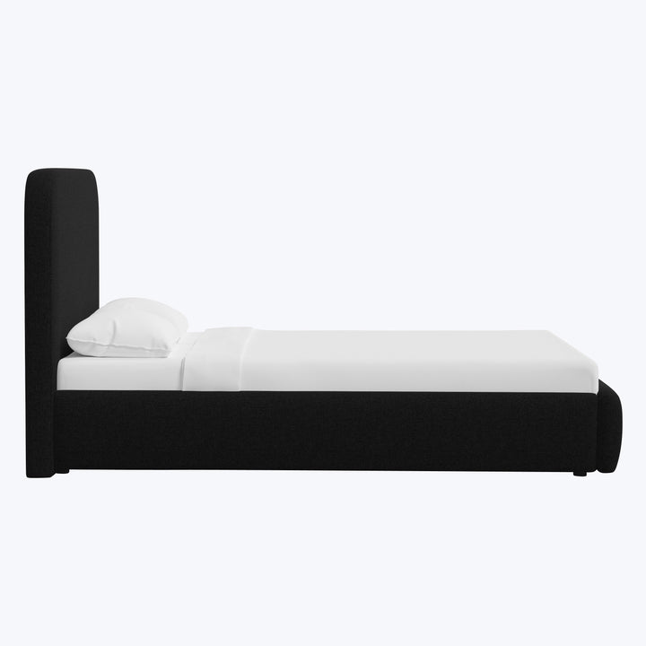 Emme Tall Platform Bed Zuma Linen Black / Twin